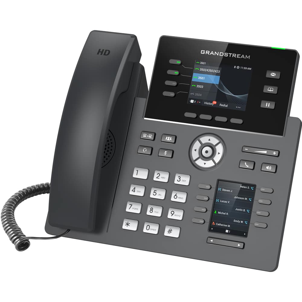 Téléphone IP Grandstream GRP2614 écran couleur et touches de raccourcis digitales